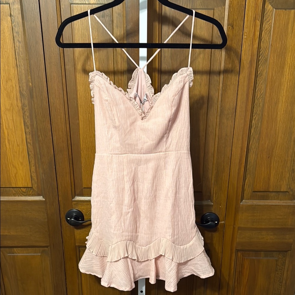 Hello Molly Blush Ruffle Dress